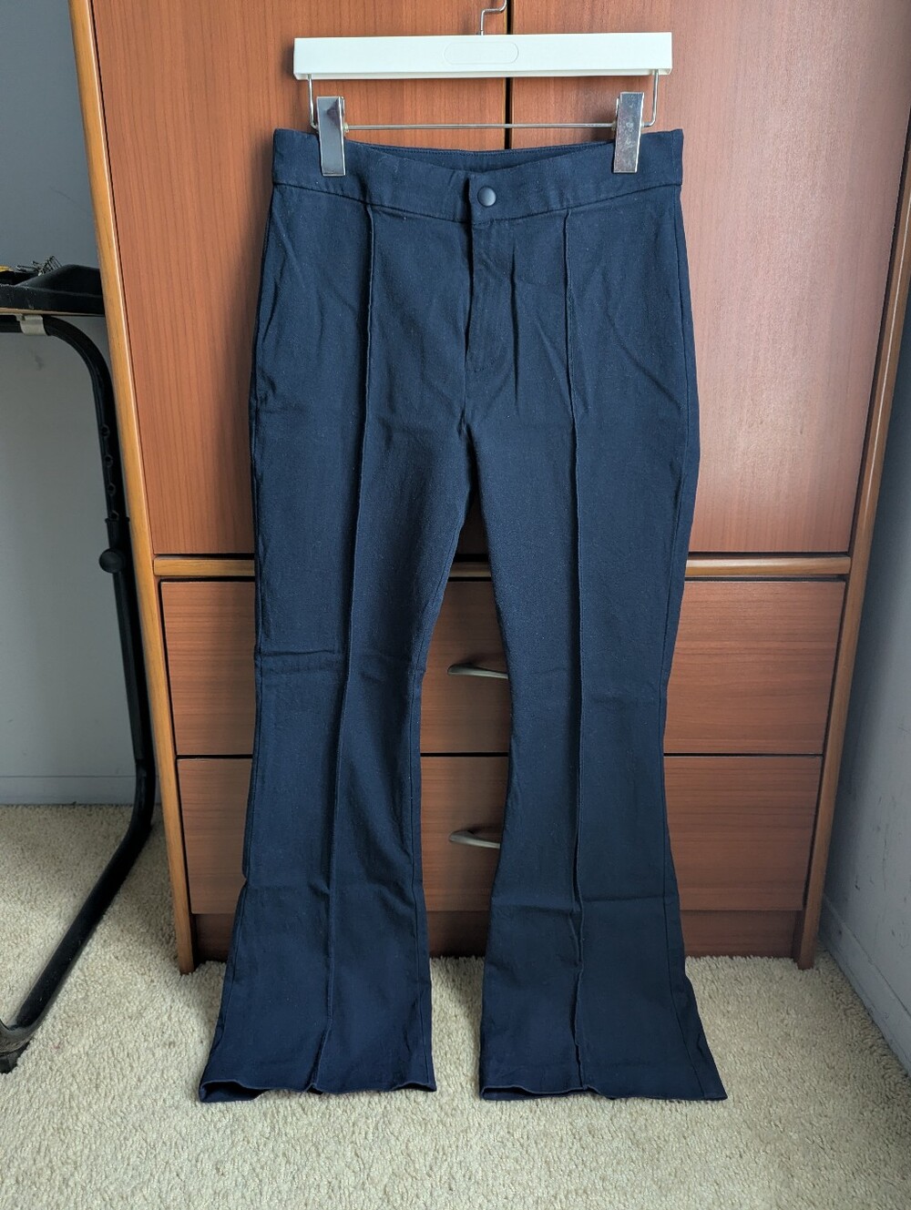 Gap High Rise BiStretch Flare Cotton Pants Dark Blue Size 8 Petite